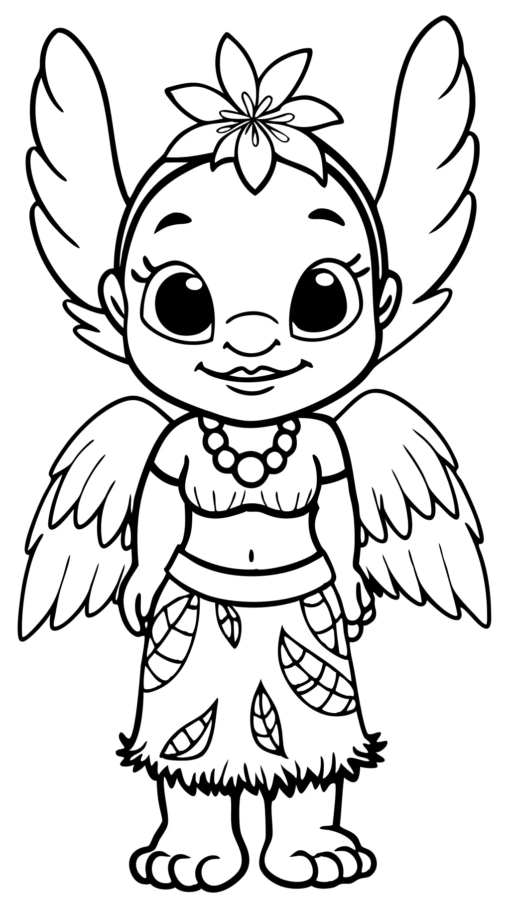 Ángel de Lilo y Pages para colorear de Stitch